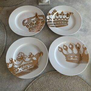 Royal Gold Crown Dinner Plate Set